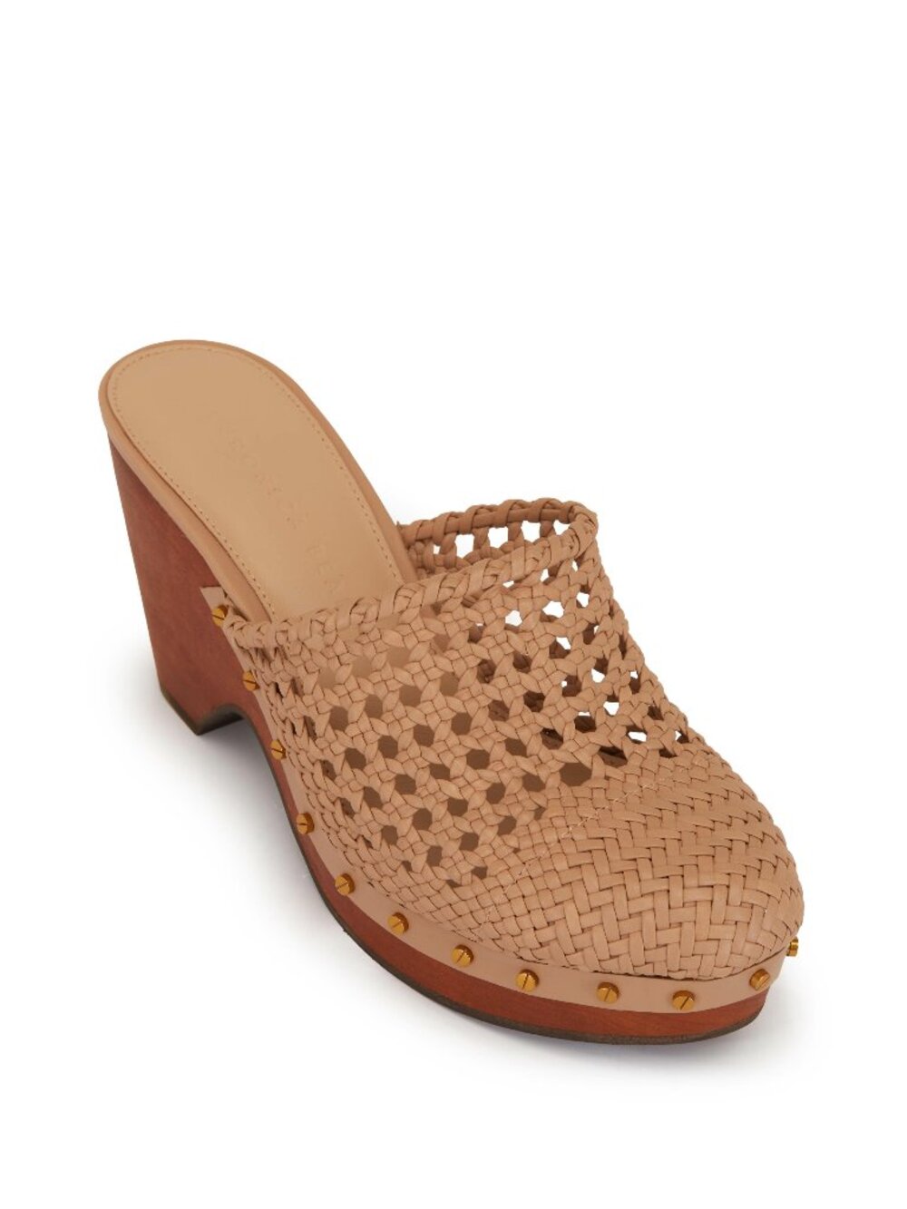 Veronica Beard Hardie Sand Woven Leather Clog 7